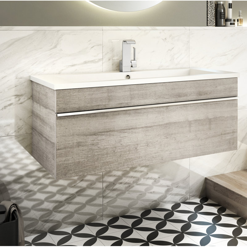 Trough 42 Wall Mounted Single Bathroom Vanity Set & Reviews AllModern